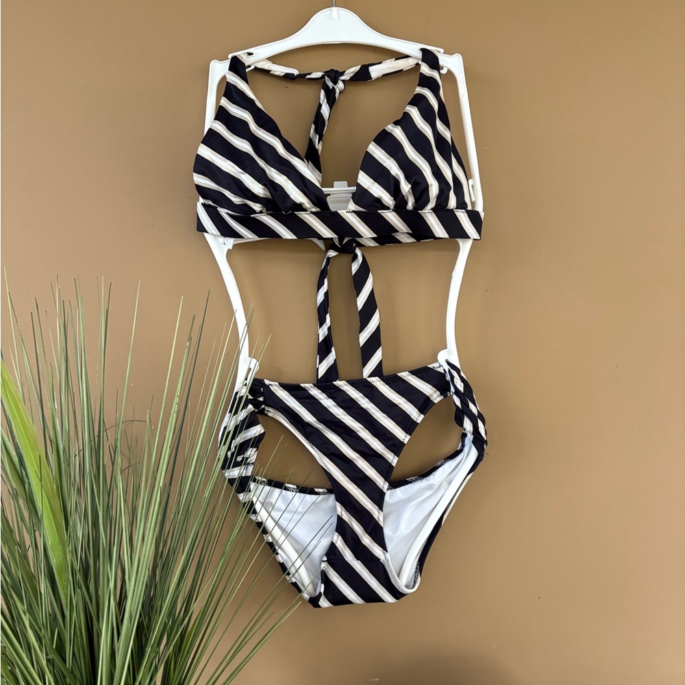 VENUS Black, Gold and White Bikini Swimwear